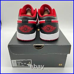 Nike Air Jordan 1 Low Chicago Bulls White/Red/Black 553558-163 Size 12 M 13.5 W