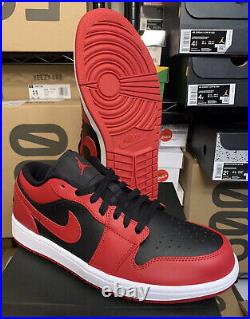 Nike Air Jordan 1 Low Reverse Bred Red Black Shoes 553558-606 553560-606
