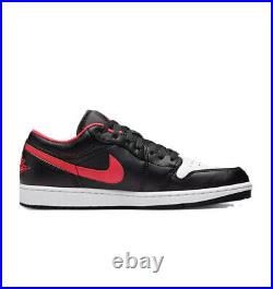 Nike Air Jordan 1 Low Shoes Bulls Black-White & red 553558-063 Men's Sz 12.5/ 15