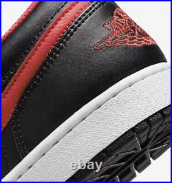 Nike Air Jordan 1 Low Shoes Bulls Black-White & red 553558-063 Men's Sz 12.5/ 15