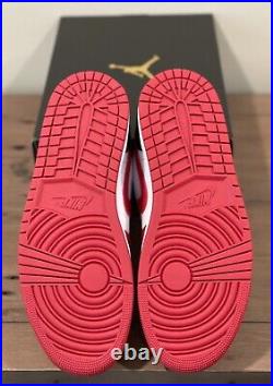 Nike Air Jordan 1 Low White Gym Red Black Bulls 553558-163 Men's Size 10