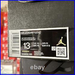 Nike Air Jordan 1 Low White Gym Red Black Chicago Bulls 553558-163 Men's 13