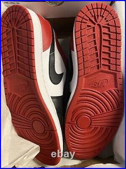 Nike Air Jordan 1 Retro Low Bred Toe Chicago Bulls Black Red 553558-612 Size 14