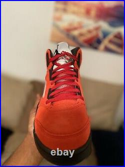 Nike Air Jordan 5 Retro Raging Bull Red Black Mens Size 9.5 Style DD0587-600