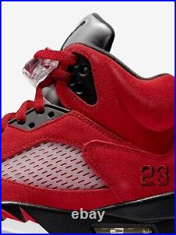 Nike Air Jordan 5 Retro Shoe Raging Bull Varsity Red Black White Sz 10 Men