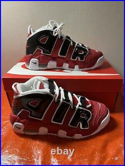 Nike Air More Uptempo Bull Varsity Red White Black 415082-600 GS Size 6.5Y