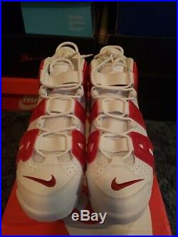 Nike Air More Uptempo White Red Bull's Size 11.5 DS