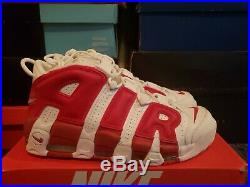 Nike Air More Uptempo White Red Bull's Size 11.5 DS