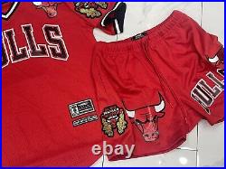 Pro Standard Red Chicago Bulls Mesh Set (mesh Shirt & Mesh 6 Inch Shorts)
