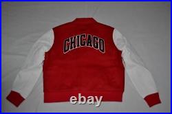 Pro Standard Womens Chicago Bulls Blended Logo Varsity Jacket All Sizes Red New