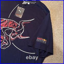 Puma Red Bull Racing Dynamic Bull Tee Shirt XXL Big Logo Navy Blue NEW WITH TAG