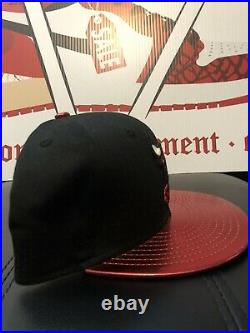 RARE New Era Chicago Bulls Foamposite Red Metallic Brim SnapBack Hat Jordan Bred