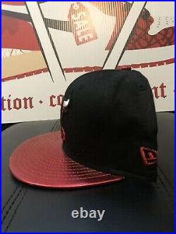 RARE New Era Chicago Bulls Foamposite Red Metallic Brim SnapBack Hat Jordan Bred