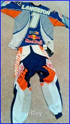 Rare 2003 Grant Langston #1 Autographed Red Bull Ktm Jersey & Pants Brand New