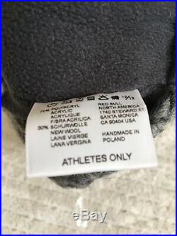 Rare RED BULL ATHLETE ONLY BEANIE GREY KNIT HAT Hand Knit Made In Alps