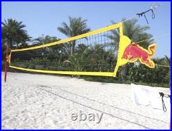 Rare Red Bull Volleyball Net Portable Heavy Duty Backyard Beach with Carry Bag