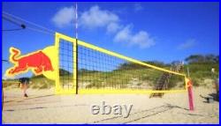 Rare Red Bull Volleyball Net Portable Heavy Duty Backyard Beach with Carry Bag