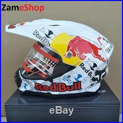 RedBull white edition, motorcycle helmet, motocross helmet, size M, L, XL, XXL