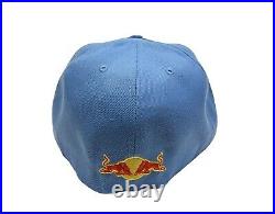Red Bull 59Fifty New Era 6 Panel Athlete Embroidered Fitted Blue Hat Cap Size 7