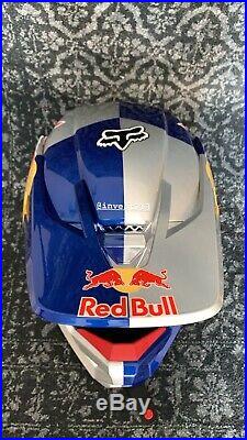 Red Bull Athlete Helmet Fox V3 Size L Motocross Supercross Rare