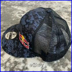 Red Bull Athlete Only Trucker Hat Blue Digi Camo Snapback Cap Rare