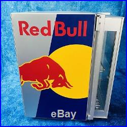 Red Bull Baby Cooler 2020 Mini Fridge LED Light Up Door. Open Box Unused