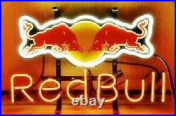 Red Bull Energy Drink Neon Light Sign 20x16 Beer Gift Bar Real Glass