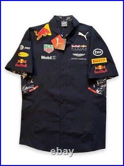 Red Bull F1 Racing Crew Shirt Puma Medium M Verstappen Ricciardo Aston Martin Nw