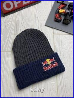 Red Bull Knit Hat Athlete Only Color Charcoal Navy Free Size No Tag New