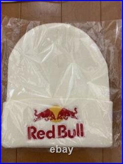 Red Bull Knit Hat Athlete Only Not for Sale Supplied Free Size Beanie White Rare