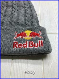 Red Bull Knit Hat Athlete Only Not for sale Supplied Free Size RARE gray New