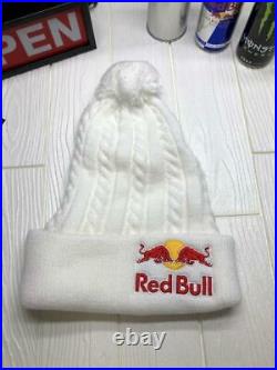 Red Bull Knit Hat Athlete Only Not for sale Supplied Free Size RARE white NEW