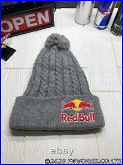 Red Bull Knit Hat Athlete Only Supplied Free Size Beanie Gray Not for sale Rare