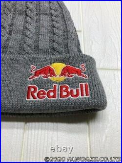 Red Bull Knit Hat Athlete Only Supplied Free Size Beanie Gray Not for sale Rare