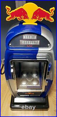 Red Bull Mini Gas Pump Fridge LED Mint Condition Rare Hard To Find New In Box