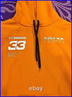 Red Bull Racing F1 Max Verstappen Hooded Sweatshirt Orange Hoodie Large NWOT