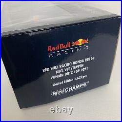 Red Bull Racing F1 Max Verstappen RB16B Dutch GP 118 Model Car Minichamps