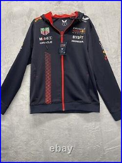Red Bull Racing F1 Men's 2023 Team Full Zip Hooded Sweatshirt- Navy. TM2650