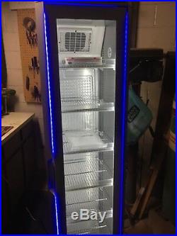 Red Bull Slim Mega Cooler ECO Refrigerator New, 72 H x 16.9 W x 15.5 D
