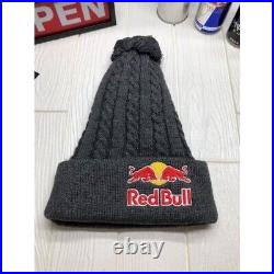 Red Bull knit hat Beanie athlete only charcoal rare NEW JP