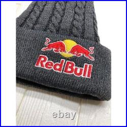 Red Bull knit hat Beanie athlete only charcoal rare NEW JP