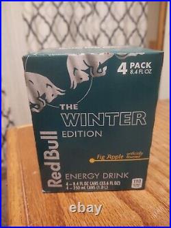 Red bull winter edition fig apple 4 pack 8.4 FL oz cans discontinued collectors