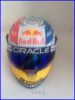 Sergio Perez 2022 Red Bull 1/2 Scale Autographed Formula 1 Helmet
