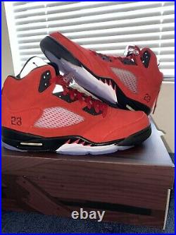 Size 10.5 Jordan 5 Retro Raging Bull Red Suede 2021 Release DS FAST SHIP