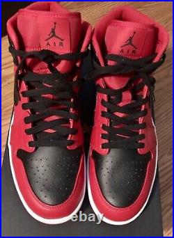 Size 11 Jordan 1 Mid Reverse Bred Sneakers 2022 New With Box