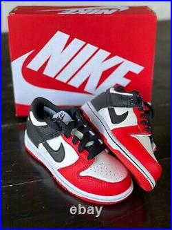 Size 2.5Y Nike Dunk Low'Sail/Black/Chile Red' Preschool Kids DC9564-100