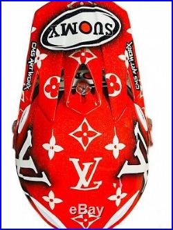 Suomy Motocross Helmet Custom Painted Louis Vuitton Supreme Redbull