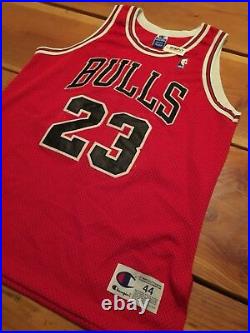 Vintage Champion NBA Michael Jordan Authentic Sewn Chicago Bulls Jersey 44 NEW