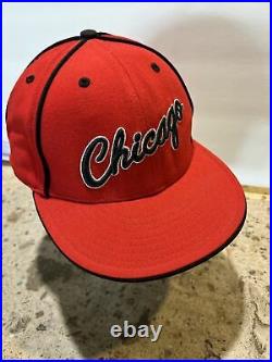 Vintage Chicago Bulls Super Rare NBA Hat Red & Black Cap 7 1/4 New Era