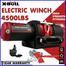 X-BULL12V 4500LBS Electric Winch ATV UTV Towing Truck Synthetic Rope 4WD Red